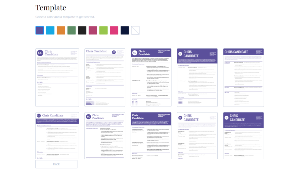 Безплатна бланка за CV на Resume Builder - екранна снимка